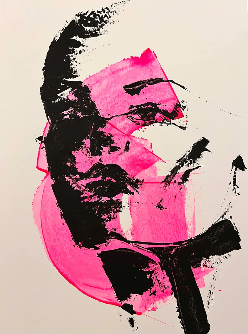 Painting “Femininity in Colors #6” (2022) by Irina Lonskaya, acrylic on paper