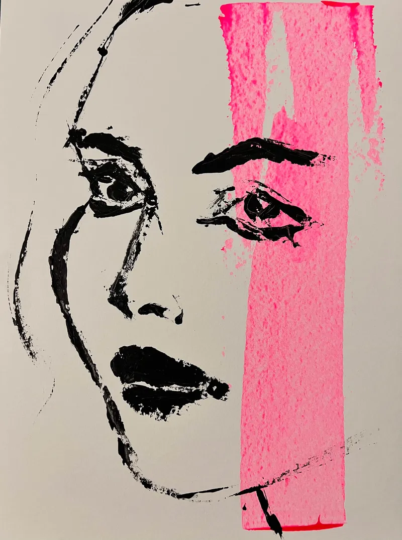 Painting “Femininity in Colors #7” (2022) by Irina Lonskaya, acrylic on paper