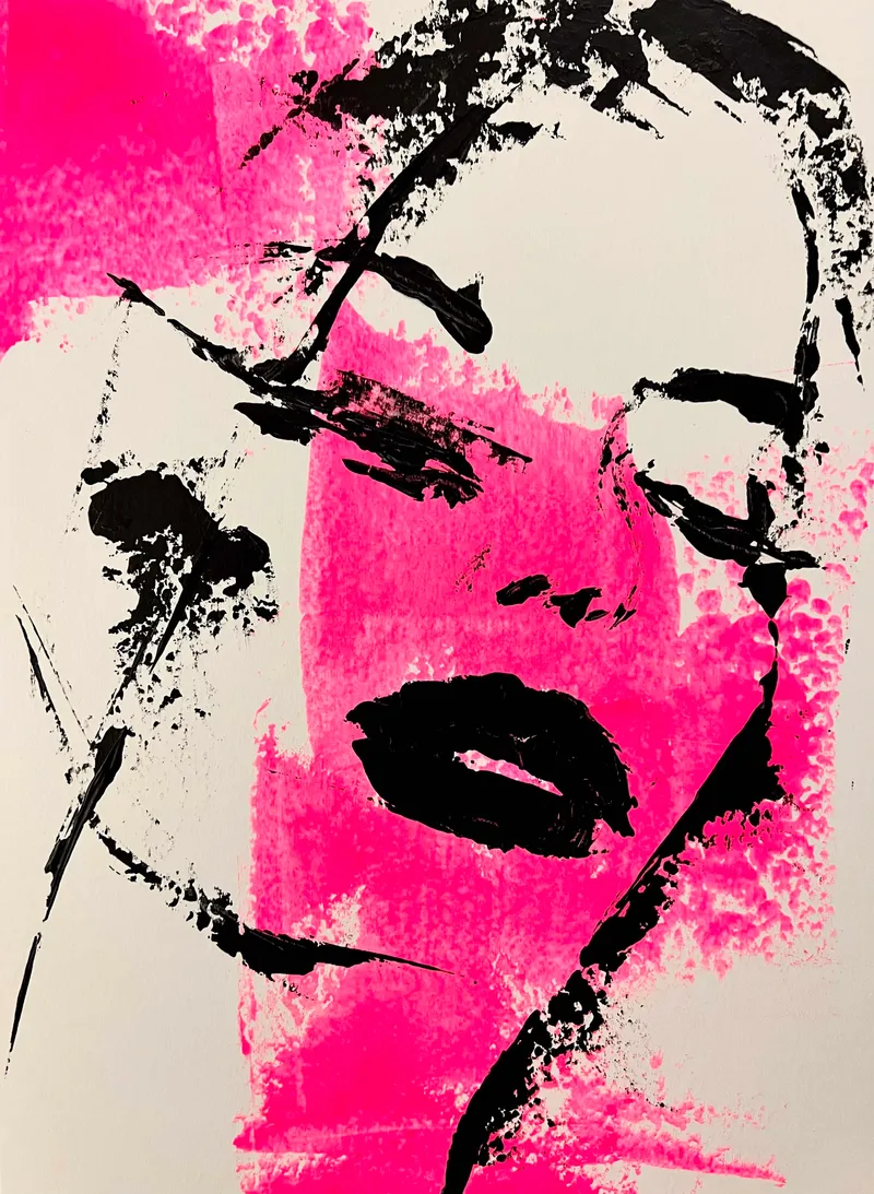 Painting “Femininity in Colors #8” (2022) by Irina Lonskaya, acrylic on paper