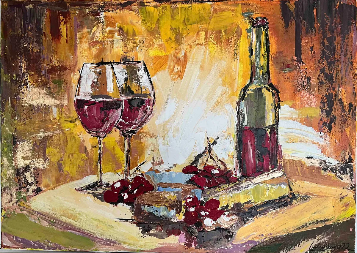 Painting “Cozy evening” (2014) by Irina Lonskaya, oil, canvas