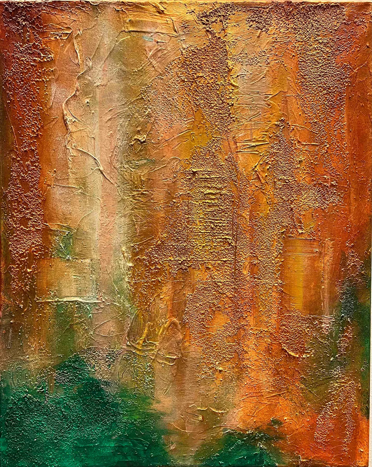 Painting “Edem” (2022) by Irina Lonskaya, acrylic, texture paste, canvas
