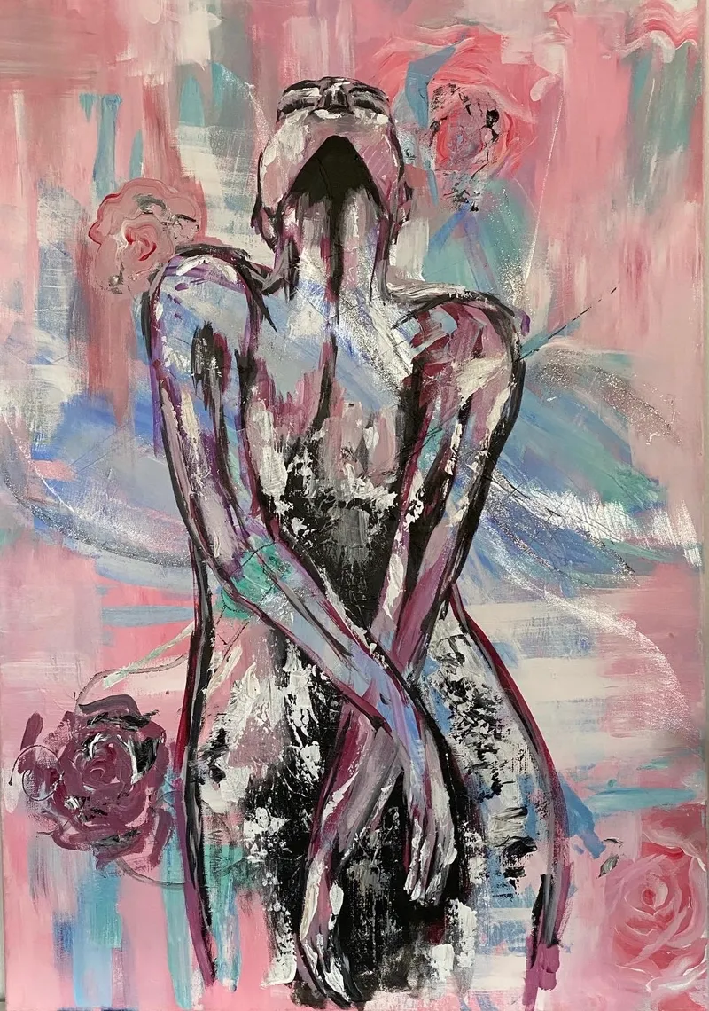 Painting “Madonna” (2020) by Irina Lonskaya, acrylic, canvas
