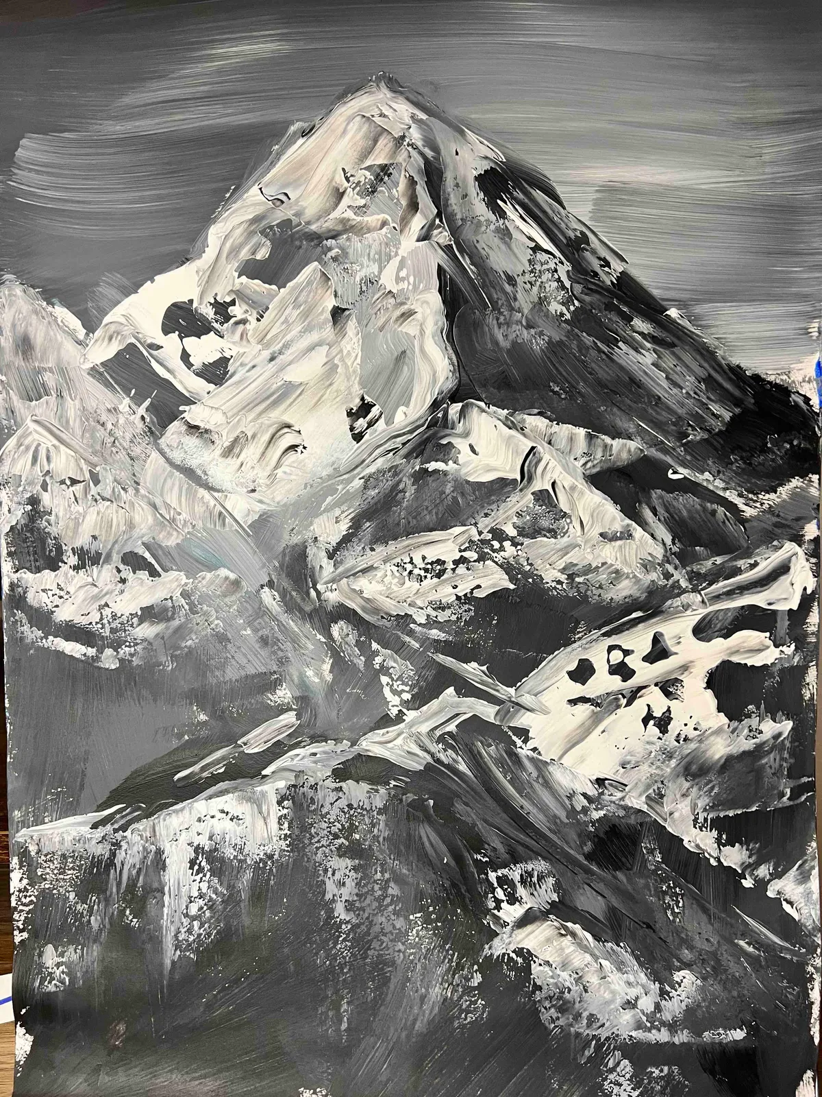 Painting “Peak” (2023) by Irina Lonskaya, acrylic, paper